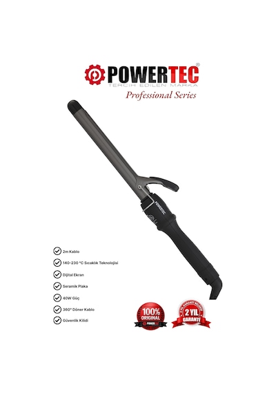 Powertec TR-22 Saç Maşası Siyah