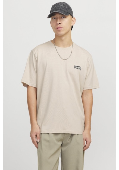 Jack & Jones Jorvesterbro Back Tee Ss Crew Neck Krem Renkli