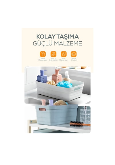 Vienev 6'lı 8,2 Litre Saklama Kutusu Beyaz Beyaz