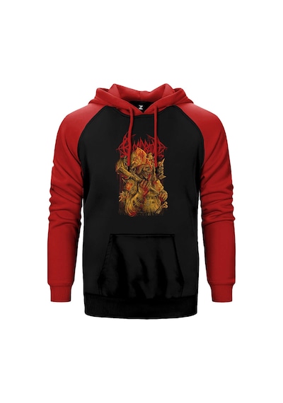 Bloodbath Skull Gri Renk Reglan Kol Sweatshirt / Hoodie