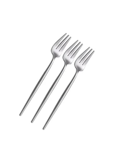 Limon Ve Fondü Çatalı Seti, Gümüş Renk, 6 Parça, Çelik, 13 Cm, Açık Ceviz