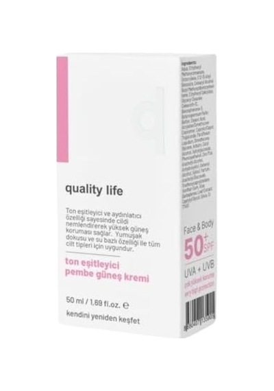Life Renkli Güneş Kremi - Pink - Tone Up - Ton Eşitleyici Pembe Yüz Güneş Kremi