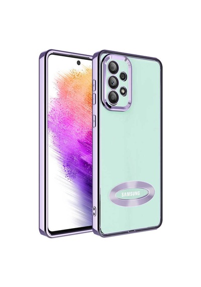 Galaxy Uyumlu A53 5g Kılıf Kamera Korumalı Logo Gösteren Zore Omega Kapak Lila