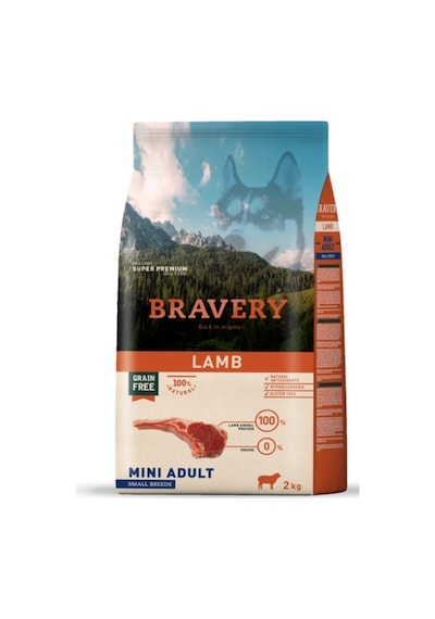 Bravery Lamb Tahılsız Kuzu Etli Küçük Irk Yetişkin Köpek Maması 2 KG