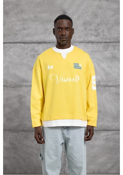 Hiccup Nomarc Regular Kalıp Bisiklet Yaka Sweatshirt Sarı