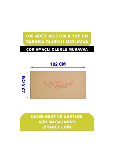 100 Adet 42.5cm X 102cm Baskısız Tabaka Oluklu Mukavva, Çocuk Etkinlik Kartonu, Maket Kartonu, Kargo Kartonu