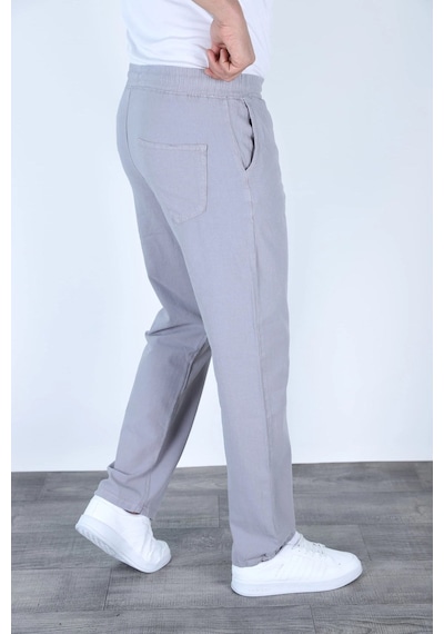 Myrab Denim Baggy Keten Pantolon Jogger Çağla Yeşili Gri