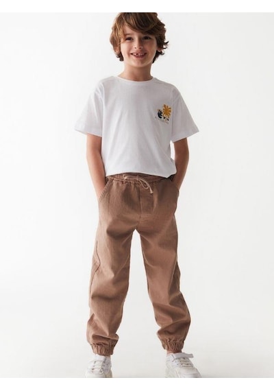 Nk Kids Erkek Çocuk Beli Paçası Lastikli Pantolon-13836-camel Camel
