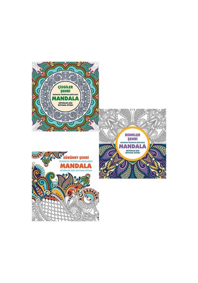 Çizgiler Şehri-mandala, Renkler Şehri-mandala Ve Sükunet Şehri Mandala Seti