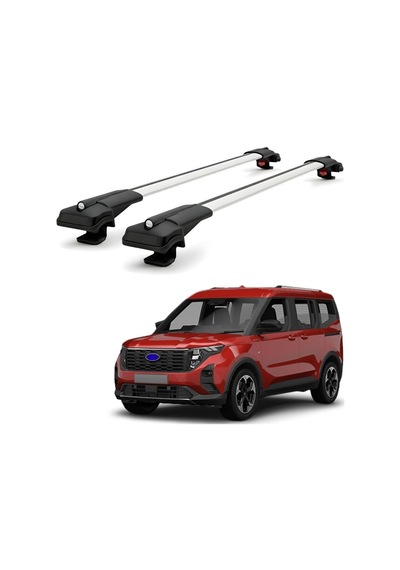 Ford Tourneo Courier 2024-2026 Camlı Van İçin Ara Atkı Tavan Barı , Araç Üstü Ekipman Taşıma Barı Gri 2 Adet