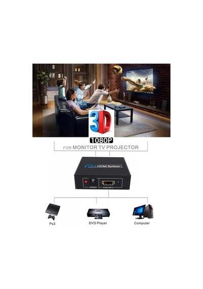 Sp-hd Splıtter/1-2 1 Giriş 2 Çıkış 1080p V1.4 Hdmı Splıtter