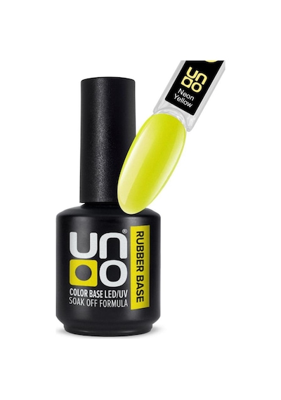 Uno Neon Kalıcı Oje Rubber Base Color Base Led/uv Neon Sarı 15ml. Soak Off