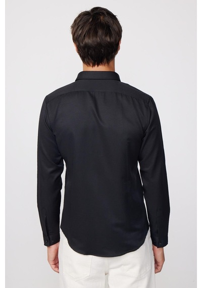 Tudors Slim Fit Pamuklu Kolay Ütü Düz Siyah Erkek Gömlek-28025-siyah Siyah Tudors Slim Fit Pamuklu Kolay Ütü Düz Siyah Erkek Gömlek-28025-siyah Siyah