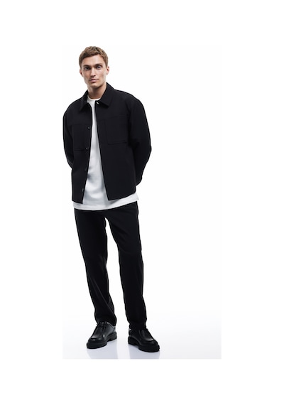 Koton Pileli Oversize Cep Detaylı Kumaş Pantolon Siyah 6wam40056hw Siyah