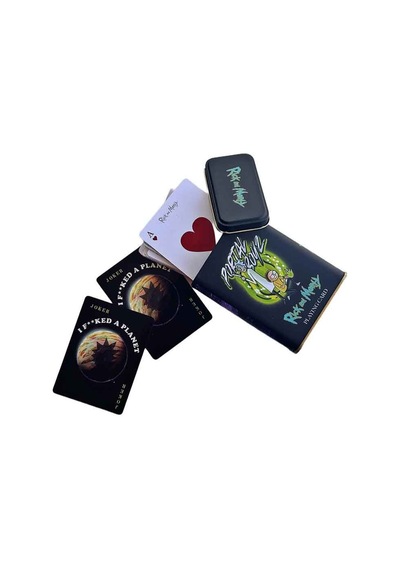 Space Rick And Morty İskambil Kağıdı Metal Kutulu İk-380399