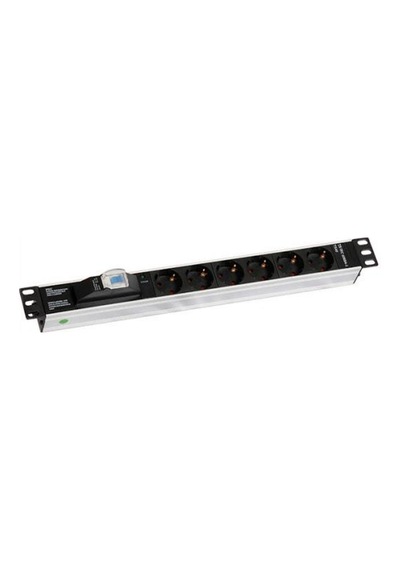 6 Lı Pdu 1u 1x16 Sigorta 3x1.5mt Kablo Alüminyum Rackmount Grup Priz