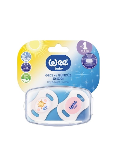 Wee Baby 152 Gece Ve Gündüz Emziği 2'li No:1 Çok Renkli