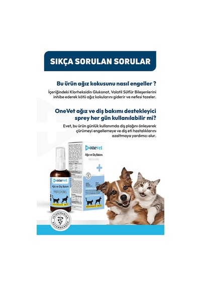 Onevet Kedi ve Köpekler İçin Ağız ve Diş Bakımı Destekleyici Damla 50 ml