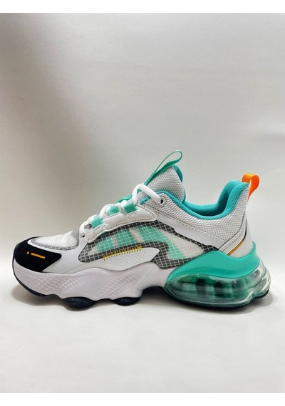 Jump 30906 Kadın Aırtube Taban Sneaker Ayakkabı Beyaz / Mavi Bej