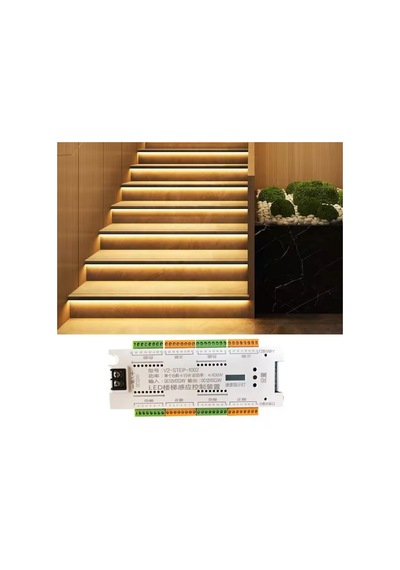 Akıllı Merdiven Aydınlatması Lamba Pır Hareket Sensör Step-1002 Basamak Adım Kontrol 12v-24v Kontrol Sistemi Smd Cob Tek Renkli Led Şerit Cihaz Beyaz