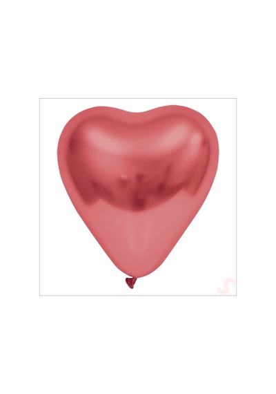 Krom Kalp Balon, Gül Kurusu - 30cm X 5 Adet