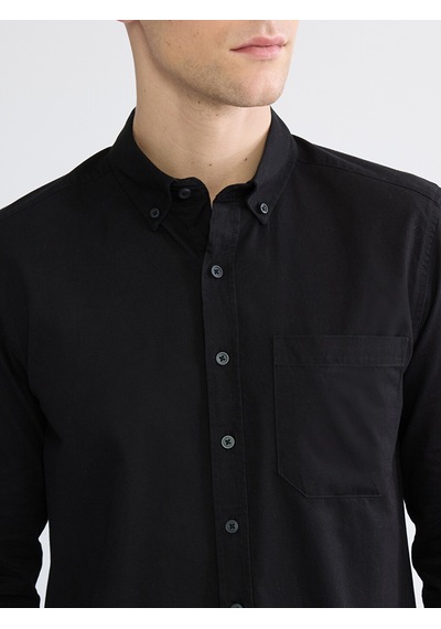 Lcwaıkıkı Classic Siyah Regular Fit Gabardin Erkek Gömlek