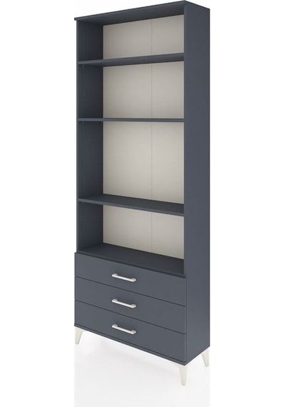 Arges Dolap 4 Raflı 3 Çekmeceli 88x30x221 Antrasit-antrasit Antrasit