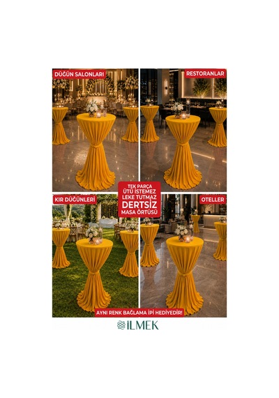 Dertsiz Bağlamalı Bistro Masa Örtüsü - Düğün Davet Organizasyon Otel Restoran Kokteyl Masa Örtüsü Hardal Sarısı Hardal Sarısı Dertsiz Bağlamalı Bistro Masa Örtüsü - Düğün Davet Organizasyon Otel Restoran Kokteyl Masa Örtüsü Hardal Sarısı Hardal Sarısı