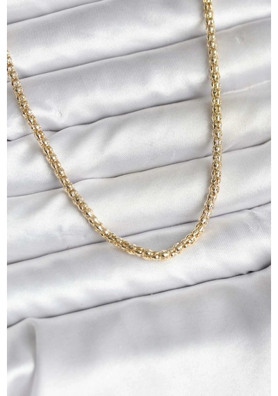 Ceylan Adam 14k Gold Renk Kaplama Boru Zincir Model Cm Kadın Kolye Çok Renkli
