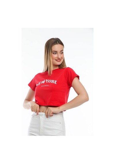 Kadın Newyork Baskılı Tişort Spr21y15 001