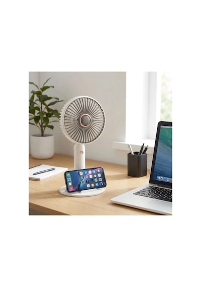 3 Kademeli Masaüstü Fan Telefon Tutuculu Standlı Taşınabilir Mini Fan Zb161 5671 Çok Renkli