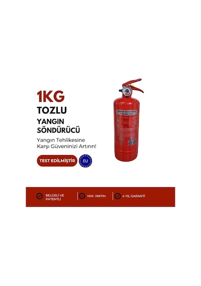 4 Yıl Garantili Abc Tozlu Yangın Söndürücü - Ce Ve Tse Belgeli 1 Kg