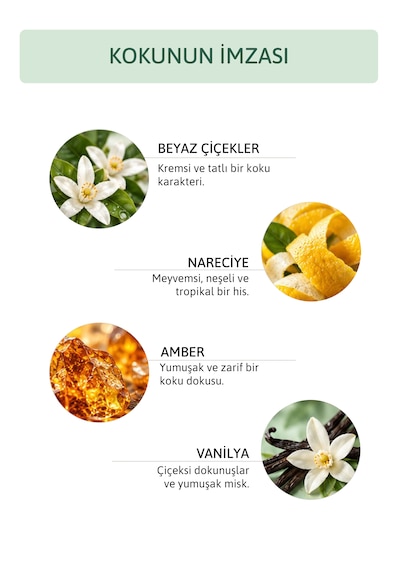 Aveline Beyaz Çiçek, Narenciye, Amber Ve Vanilya Notalı Kokulu Saç Ve Vücut Spreyi Body Mist 200 Ml