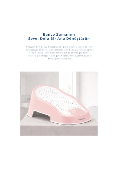 Babyjem Soft Banyo Desteği Bebek Yıkama Yardımcısı Soft Pembe