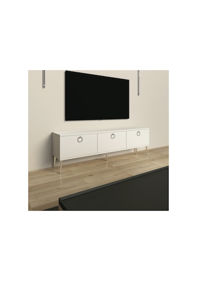 Maxi 150 Cm Tv Ünitesi Tv Sehpası Beyaz - Gümüş Beyaz-gümüş