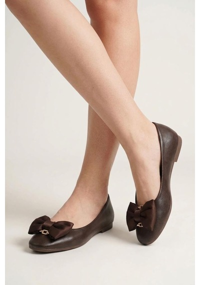 Papuçcity Fendi 03467 Kadın Günlük Fiyonklu Babet Kahve