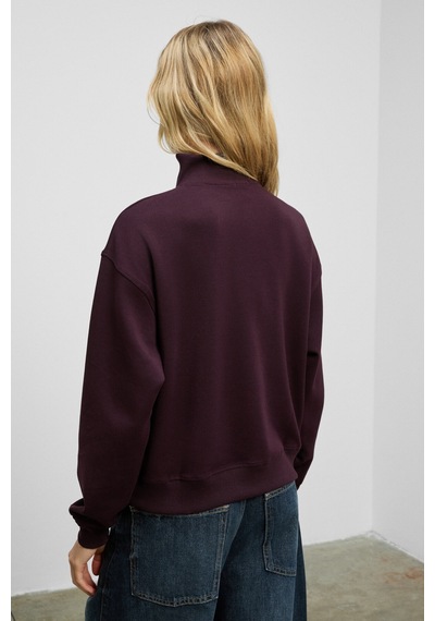 Grimelange Endora Kadın Yumuşak Polarlı Kumaşlı Yakası Fermuarlı Regular Bordo Sweatshirt Bordo Grimelange Endora Kadın Yumuşak Polarlı Kumaşlı Yakası Fermuarlı Regular Bordo Sweatshirt Bordo