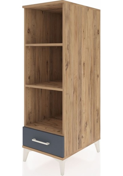 Kronos Dolap 3 Raflı Tek Çekmeceli 44x59x134 Çam-antrasit Çam