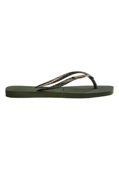 Havaianas HAVAIANAS Slim Square Logo Metalik Green Sandalet 4148257-0869 Yeşil