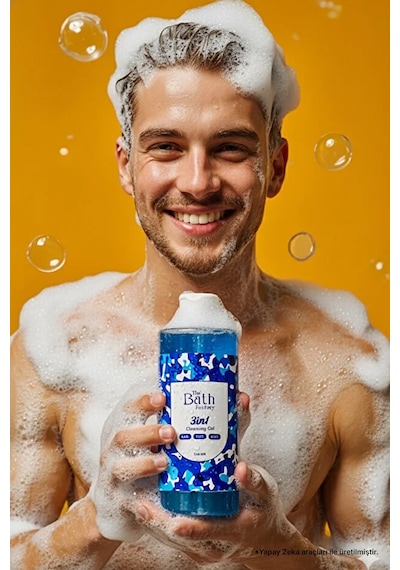 The Bath Factory 3 in 1 Erkeklere Özel Saç Yüz Vücut Temizleme Jeli 400 ML