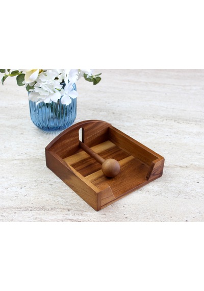 Doğal Akasya Ağacı Peçetelik - Rüzgar Korumalı Ağırlıklı Ahşap Masaüstü Kare Peçetelik - İç Ve Dış Mekan, Bahçe, Balkon Uyumlu 17x17 Cm Doğal Akasya Ağacı Peçetelik - Rüzgar Korumalı Ağırlıklı Ahşap Masaüstü Kare Peçetelik - İç Ve Dış Mekan, Bahçe, Balkon Uyumlu 17x17 Cm