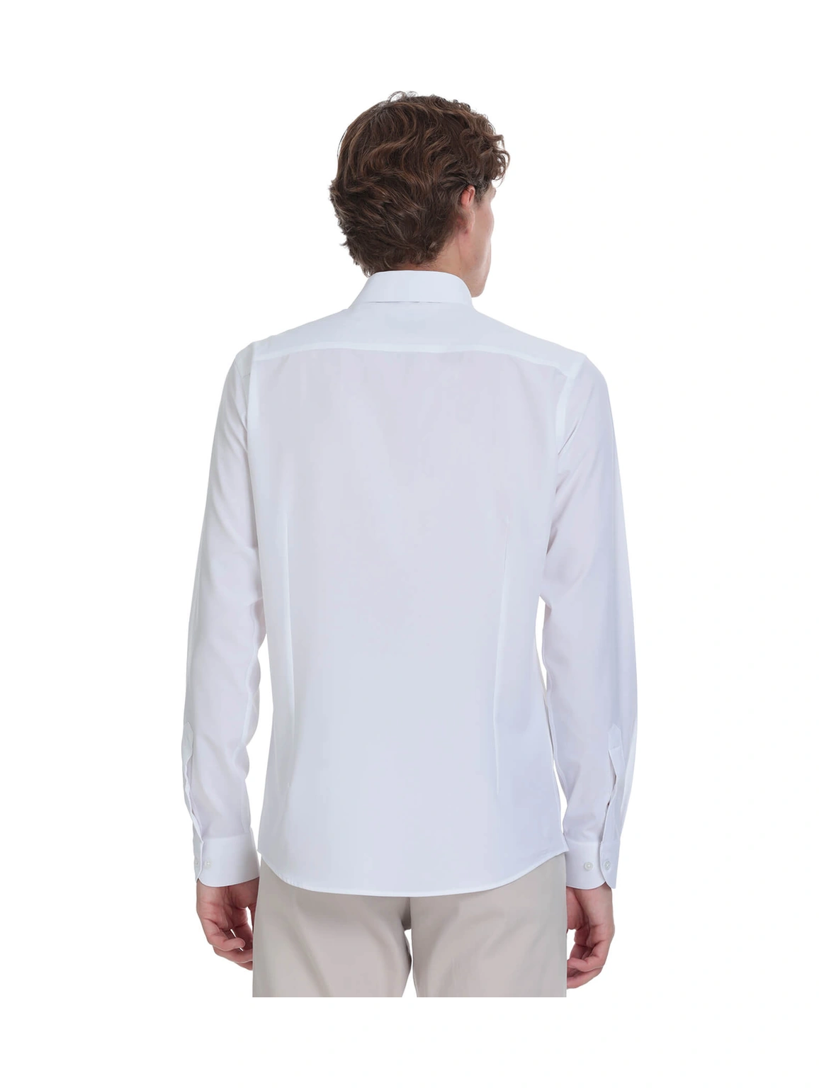 Hatemoğlu Beyaz Comfort Fit Slim Yaka Uzun Kollu Casual Gömlek 4111993