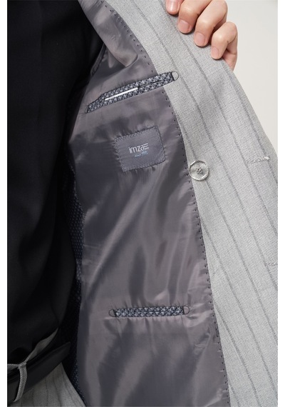 İmza Gri-füme Kırlangıç Yaka Çizgili Kruvaze 6 Drop Slim Fit Tam Astar Esnek Takım Elbise 1001260286 Gri - Füme İmza Gri-füme Kırlangıç Yaka Çizgili Kruvaze 6 Drop Slim Fit Tam Astar Esnek Takım Elbise 1001260286 Gri - Füme