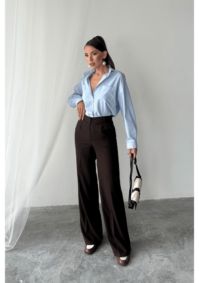 Paw Garage Kadın Sindy Palazzo Model Kumaş Pantolon Kahverengi