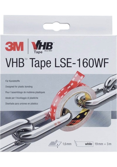 3M LSE 160WF VHB Beyaz Çift Taraflı Montaj Bandı 19mm*3mt