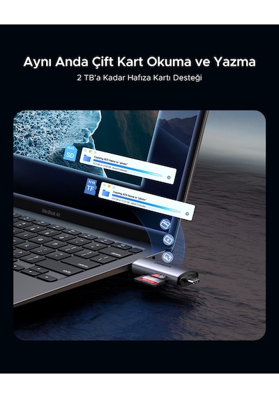 Ugreen 2-in-1 Usb-c, Usb-a Sd, Tf Otg Kart Okuyucu Adaptör, 50706
