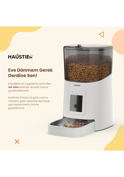 Haustier Pp003 Pro Beyaz Kameralı 1080p Fhd Gece Görüş Akıllı Otomatik Kedi Mama Kabı, Tuya App-wifi Uzaktan Kontrol, Sesle Çağırma, 2.4ghz-5ghz, 6lt Hazne, Metal Kase Haustier Pp003 Pro Beyaz Kameralı 1080p Fhd Gece Görüş Akıllı Otomatik Kedi Mama Kabı, Tuya App-wifi Uzaktan Kontrol, Sesle Çağırma, 2.4ghz-5ghz, 6lt Hazne, Metal Kase