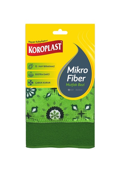 2 Adet Koroplast Mikrofiber Mutfak Bezi 2'li Çok Renkli