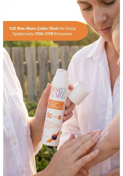 Minela Care Organik Mineral Filtreli Bebek Ve Çocuk Güneş Kremi SPF50 110 G