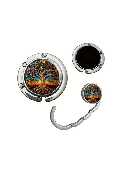 Masa Çanta Askısı, Katlanabilir, Kaymaz Pedli, Dayanıklı Metal Gövde, Kompakt Tasarım Desen 4